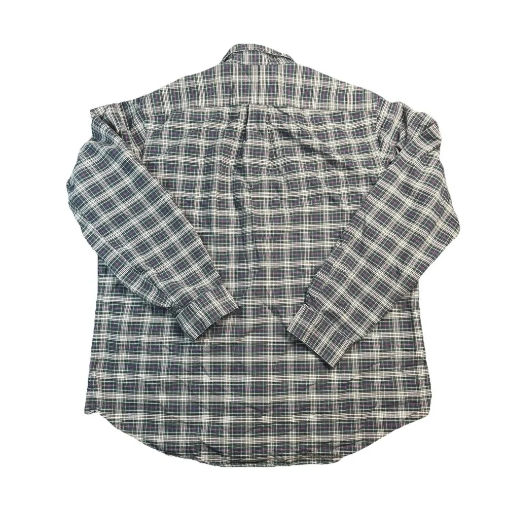 Ralph Lauren Shirt Mens Extra Large Green Navy Plaid‎ Button Down Long Sleeve